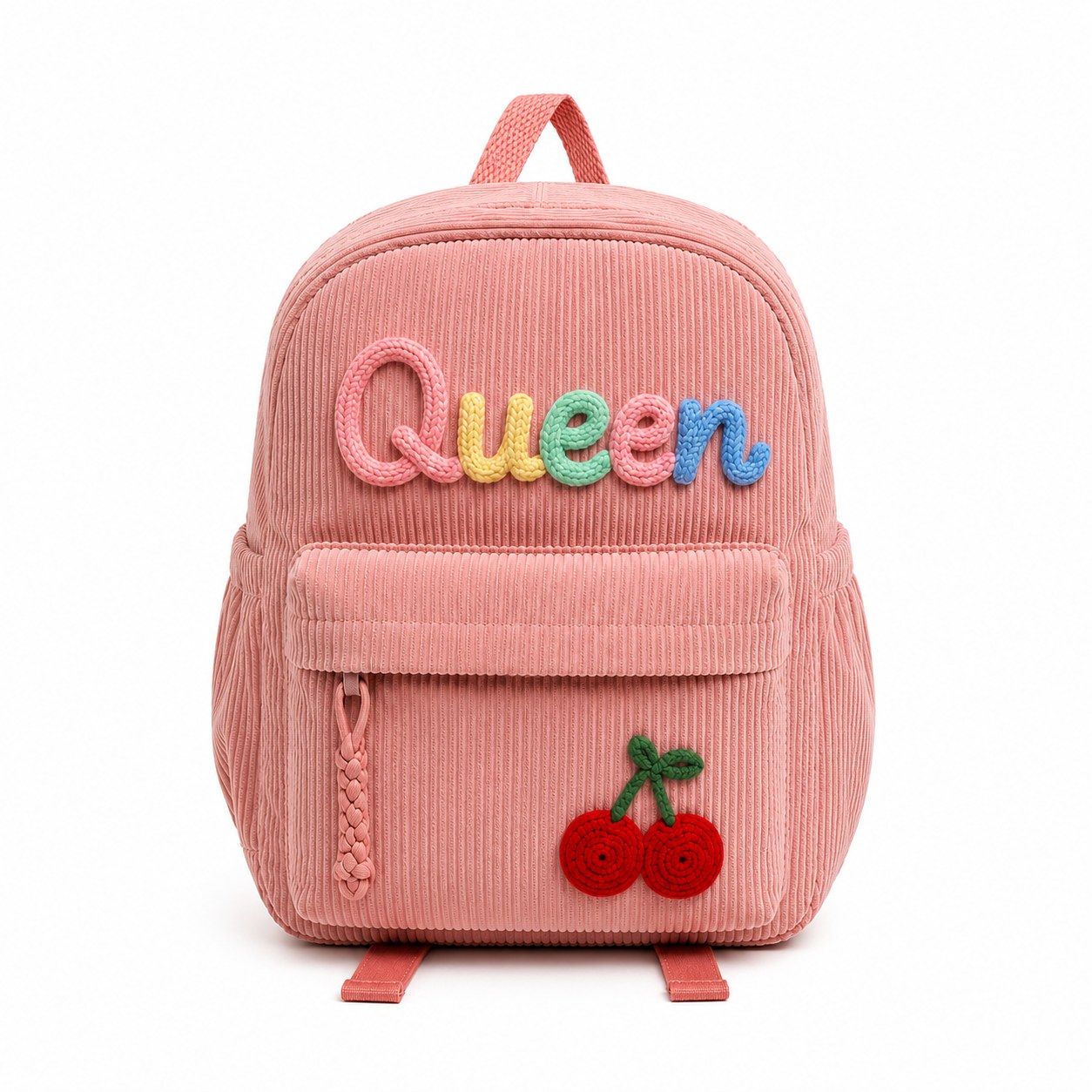 Mochila infantil personalizada rosa de frente
