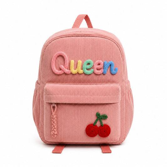 Mochila infantil personalizada rosa de frente